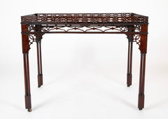 George III Period Mahogany Open Fretwork Silver Table