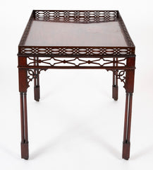 George III Period Mahogany Open Fretwork Silver Table