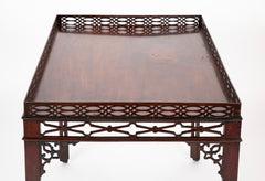 George III Period Mahogany Open Fretwork Silver Table