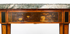 Rare Marble Top Dutch Demilune Classic Console with Chinoiserie Apron