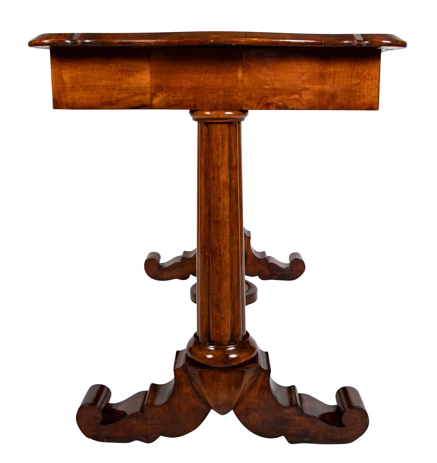 Charles X Birch Top Inlaid One Drawer Side Table