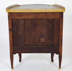 French Louis XV - XVI Marble Top Three Drawer Demilune Commode