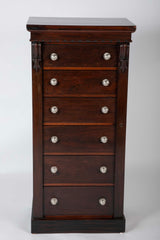 A 19th Century Brazilian Rosewood Six Drawer Wellington High Cabinet