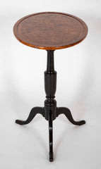 Rare Pair of Burl Elm Oval Tilt Top Stands