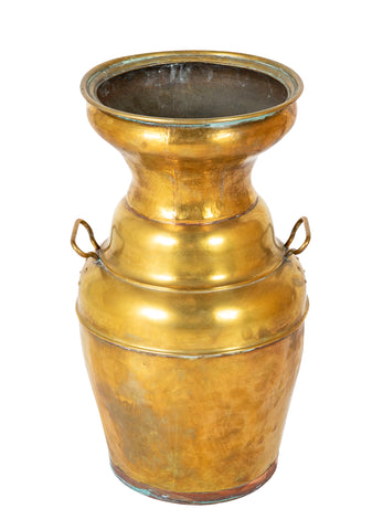 Classical Copper & Brass Extra Large Urn with Lion Head Ring Handles