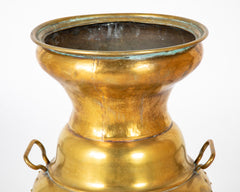 Classical Copper & Brass Extra Large Urn with Lion Head Ring Handles