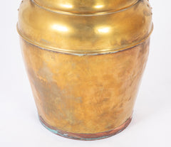 Classical Copper & Brass Extra Large Urn with Lion Head Ring Handles