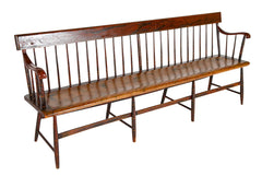American Windsor Faux Bamboo Spindled 8 Leg Settee