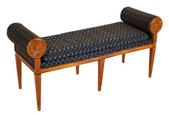 Hollywood Regency Satinwood Bench