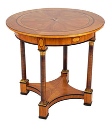 Charles X Satinwood Round Four Column Center Table