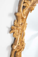 Pair of English George II Period Oval Gilt Mirrors