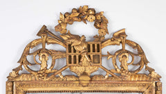 Louis XVI Period Carved & Gilded Mirror with Rare Birdcage Motif