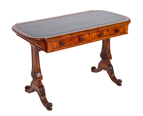 Important William IV Period Desk with Superb Carving Signed Holland & Sons