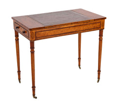 Rare George III Period Satinwood Ratchet Top Octagonal Leg Desk