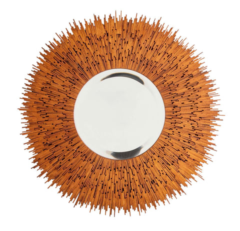 Unusual Tramp Art Sunburst Mirror
