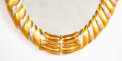 An Early 19th Century Gold & Silver Gilt Oval Neo-Classic Mirror