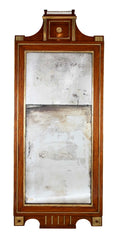 Early 19th Century Baltic Neo-Classic Mahogany & Brass Trimmed Mirror