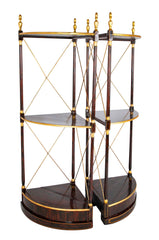 Pair of Regency Faux Rosewood Regency 3 Tier Etageres