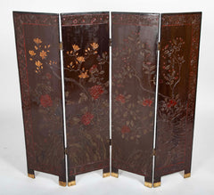 19th Century Chinese Coromandel Screen with 2 Sided Decoration