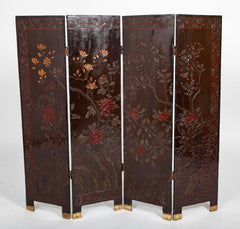 19th Century Chinese Coromandel Screen with 2 Sided Decoration
