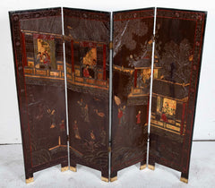 19th Century Chinese Coromandel Screen with 2 Sided Decoration