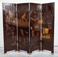 19th Century Chinese Coromandel Screen with 2 Sided Decoration