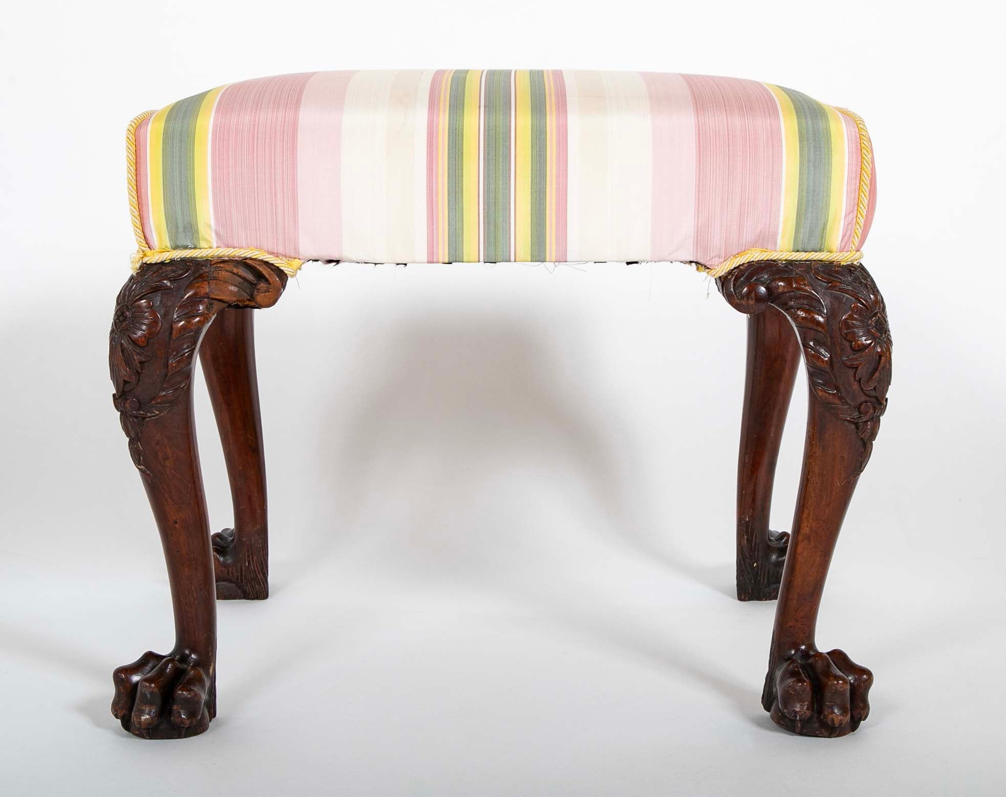 Rare Pair of Irish George II Period Walnut Stools