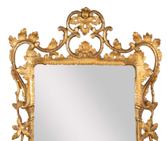 Rare Size George II Period Chippendale Rococo Gilded Mirror