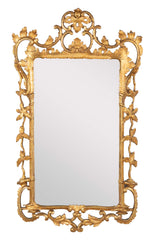 Rare Size George II Period Chippendale Rococo Gilded Mirror