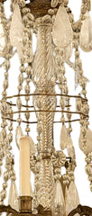 A French Rock Crystal and Bronze Chandelier