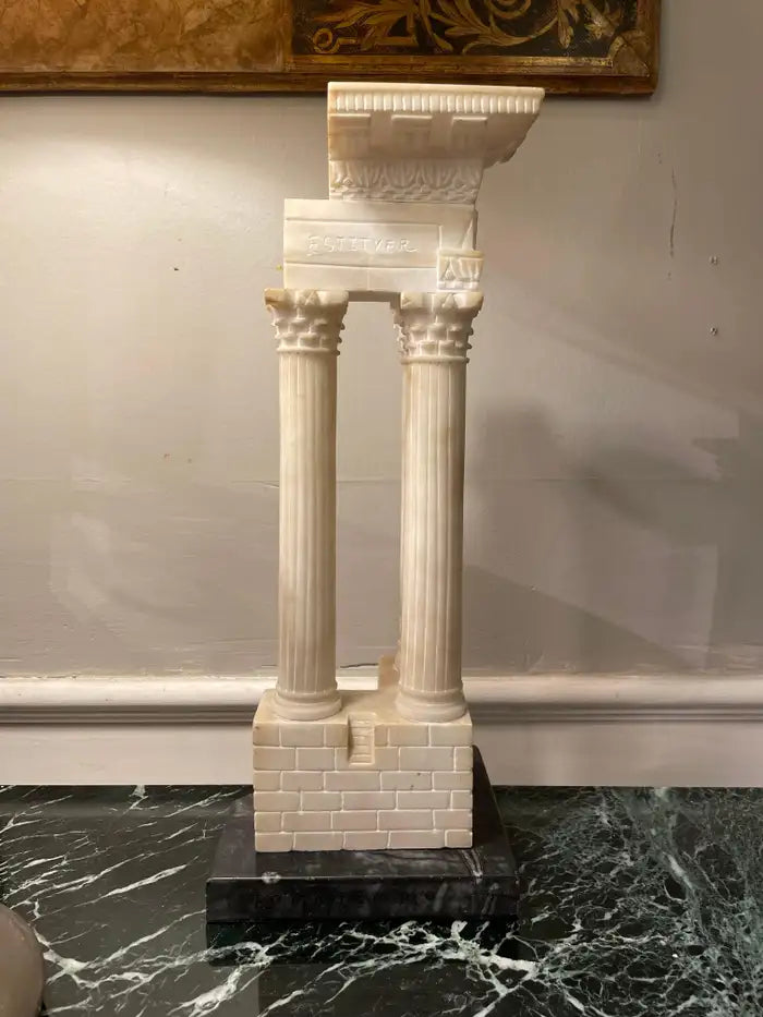 Italian Grand Tour Alabaster Model the Roman Forum Temple of Vespasian