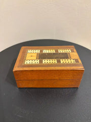 19th Century English Folding Inlaid Cribbage Board