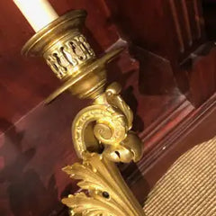 Exceptional Pair of Neoclassical Gilt Bronze Sconces by E.F. Caldwell