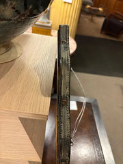 Early 20th Century Moorish Style Moroccan Incised Bone Mirror with Brass Border