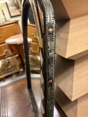 Early 20th Century Moorish Style Moroccan Incised Bone Mirror with Brass Border