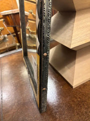 Early 20th Century Moorish Style Moroccan Incised Bone Mirror with Brass Border