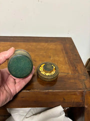 Early 20th Century Leather Dice Cup with 7 Dice Inset into the Top