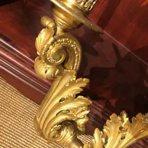 Exceptional Pair of Neoclassical Gilt Bronze Sconces by E.F. Caldwell