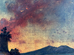 Pair 18th or 19th Century Italian Grand Tour Gouaches of Vesuvius, Bay of Naples