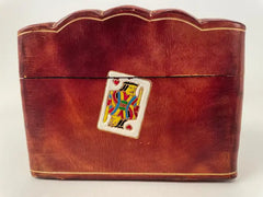 Mid-20th Century Italian Leather Playing Card Case