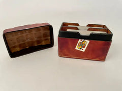 Mid-20th Century Italian Leather Playing Card Case