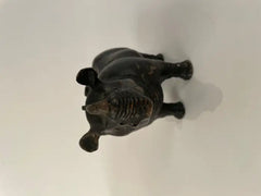 19th Century Chinese Bronze Rhinoceros Incense Holder