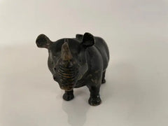 19th Century Chinese Bronze Rhinoceros Incense Holder