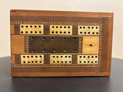 19th Century English Folding Inlaid Cribbage Board