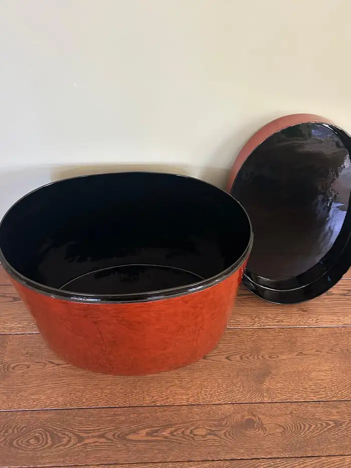 Large Red Lacquer Japanese Box / Side Table