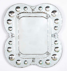 Mid 20th Century Venetian Mirror with Convex and Etched Glass Decoration