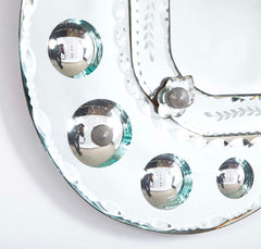 Mid 20th Century Venetian Mirror with Convex and Etched Glass Decoration