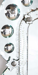 Mid 20th Century Venetian Mirror with Convex and Etched Glass Decoration