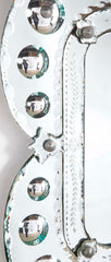 Mid 20th Century Venetian Mirror with Convex and Etched Glass Decoration