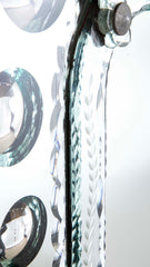 Mid 20th Century Venetian Mirror with Convex and Etched Glass Decoration